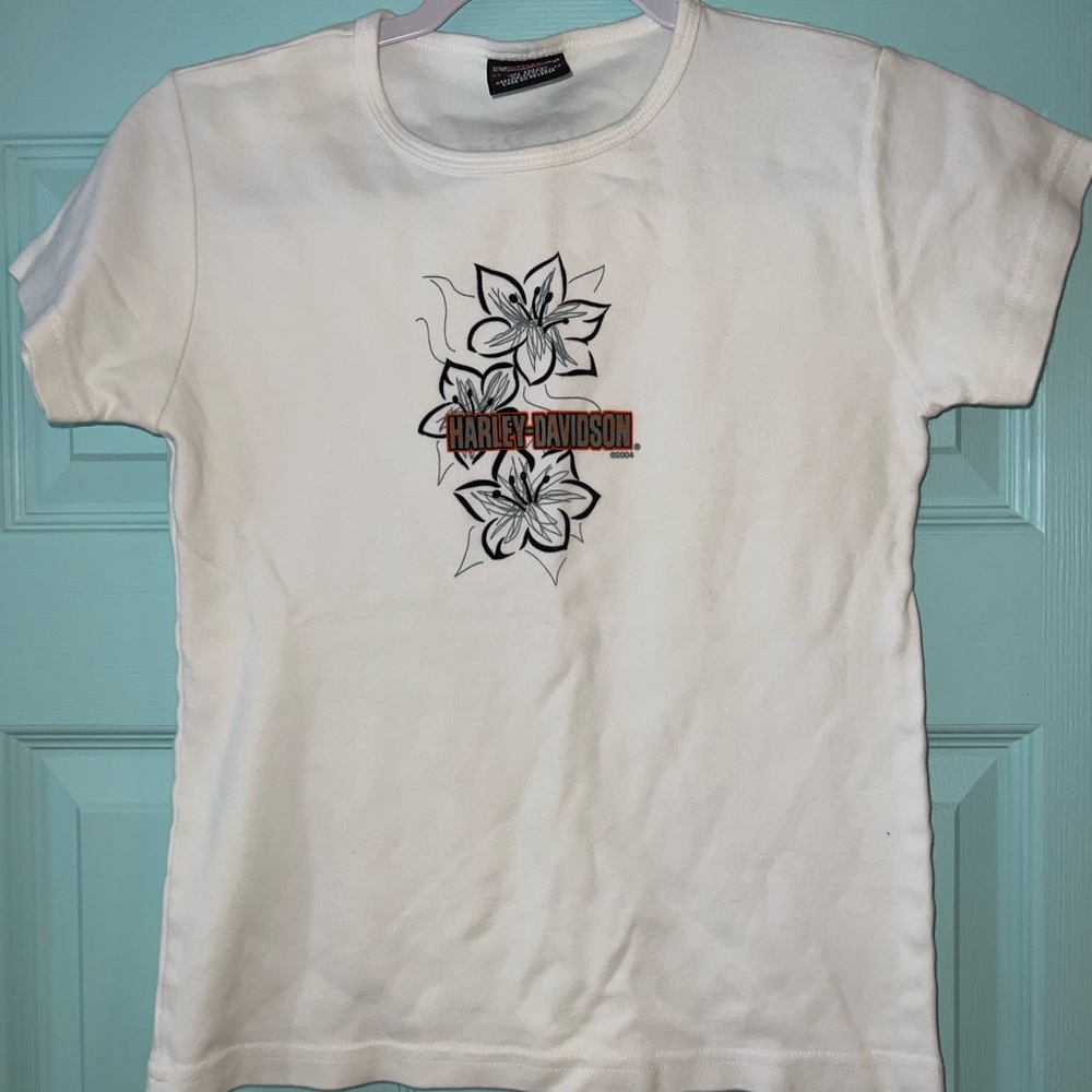 Harley Davidson Girls XL White Tee